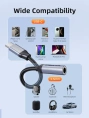 Удлинительный кабель CABLETIME CP79G (CT-C160-PU31-CMAU(D)-AS0.1) 0.1 м, ЦИФРОВОЙ *USB C TO AUDIO, черный