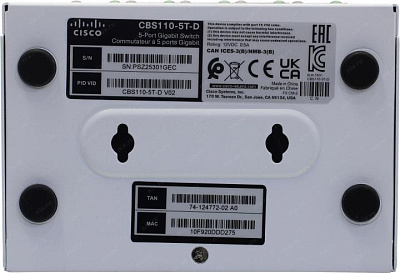 Коммутатор CISCO CBS110 Unmanaged 5-port GE, Desktop, Ext PS (repl. for SG110D-05-EU)