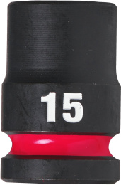 Головка ударная Milwaukee Shockwave 1/2" 15мм (4932480309) (размер посадки: 1/2", размер головки: 15 мм, материал: CrMo, тип крепления: квадрат с отверстием)