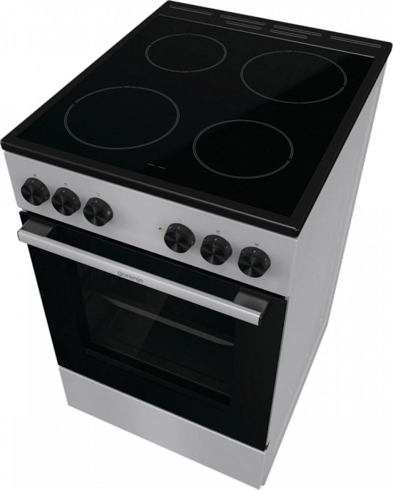 Плита Электрическая Gorenje GEC5A12SG серый/черный стеклокерамика без крышки