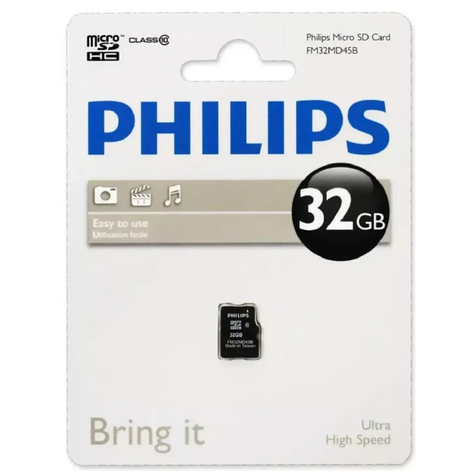 Флеш карта microSD 32GB PHILIPS microSDHC Class 10 FM32MD45B/97