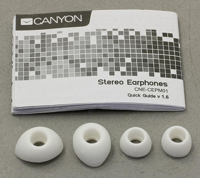 Наушники с микрофоном CANYON CNE-CEPM01W White (шнур 1.2м)
