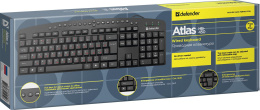 Клавиатура Defender Atlas HB-450, проводная, USB, мембранная, черный [45450]