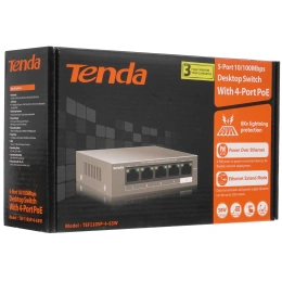 Коммутатор TENDA TEF1105P-4-63W, неуправляемый