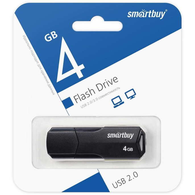 Smartbuy USB Drive 4GB CLUE Black SB4GBCLU-K