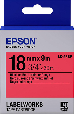 Лента Epson Tape - LK5RBP Pastel Blk/Red 18/9