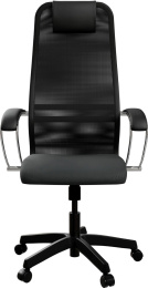 Кресло МЕТТА SU-B-8, сетка, до 120кг, топ-ган, фиксированные подлокотники,  черный