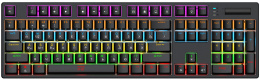 Клавиатура HAFF Synthblood KBD-MK101 механическая, проводная: USB, 108 клавиш, SNK switch red , RGB- подсветка, LED Logo Screen, 1.6м плетеный кабель, цвет: черный/красный