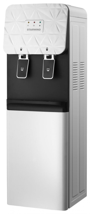 Кулер StarWind SW-1003EW, напольный, электронный, "push" - кран, белый/черный
