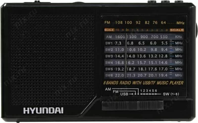 Радиоприёмник Hyundai H-PSR140 (FM/AM USB microSD 3xAA фонарь)