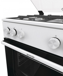 Плита Газовая Gorenje GG6A11WF белый стеклянная крышка реш.чугун