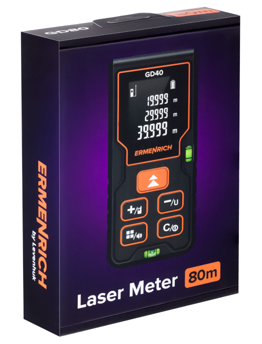Лазерная рулетка Ermenrich Reel PLUS GD80, черный