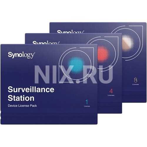 Лицензия Synology Camera Surveillance Station License Pack 8 camera license ключ для подключения восьми IP камер DEVICE LICENSE X 8