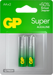 AA Батарейка GP Super Alkaline 15AA21-2CRSBC2,  2 шт.
