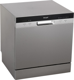 Посудомоечная машина WEISSGAUFF TDW 4006 S, компактная, настольная, 55см, загрузка 8 комплектов, серебристая [425988]