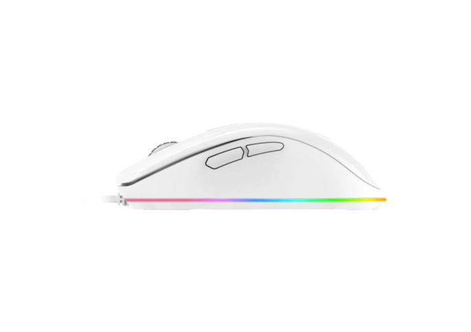 Мышь игровая проводная Dareu EM908 White белый , DPI 600-10000, подсветка RGB, USB кабель 1,8м, размер 122.36x66.79x39.83мм