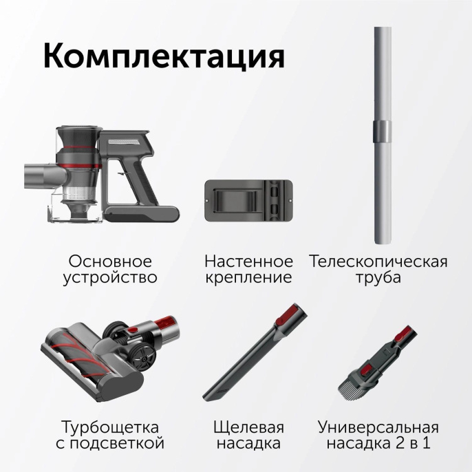 Ручной пылесос handstick RED solution V3070, 350Вт, черный/серый