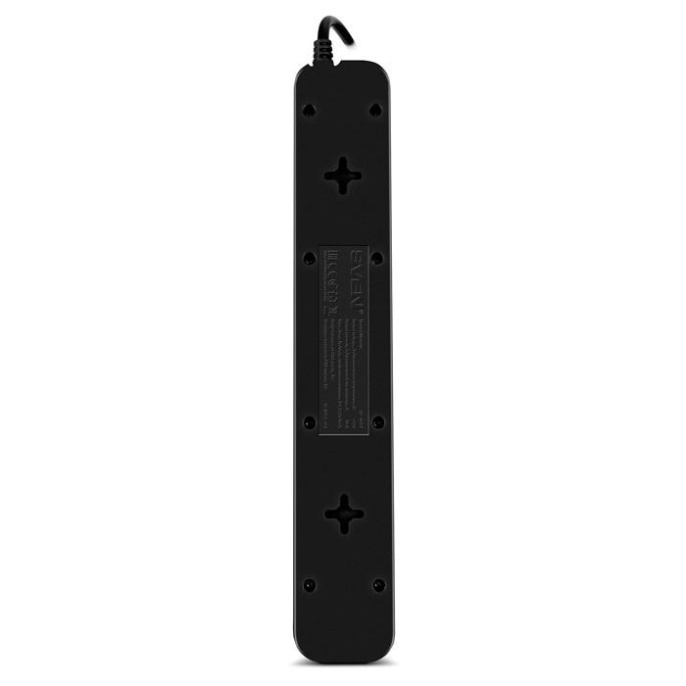 SVEN Фильтр SF-05LU 1,8 м 5 евро розеток,2*USB 2.4А , черный, цветная коробка [SV-018832]