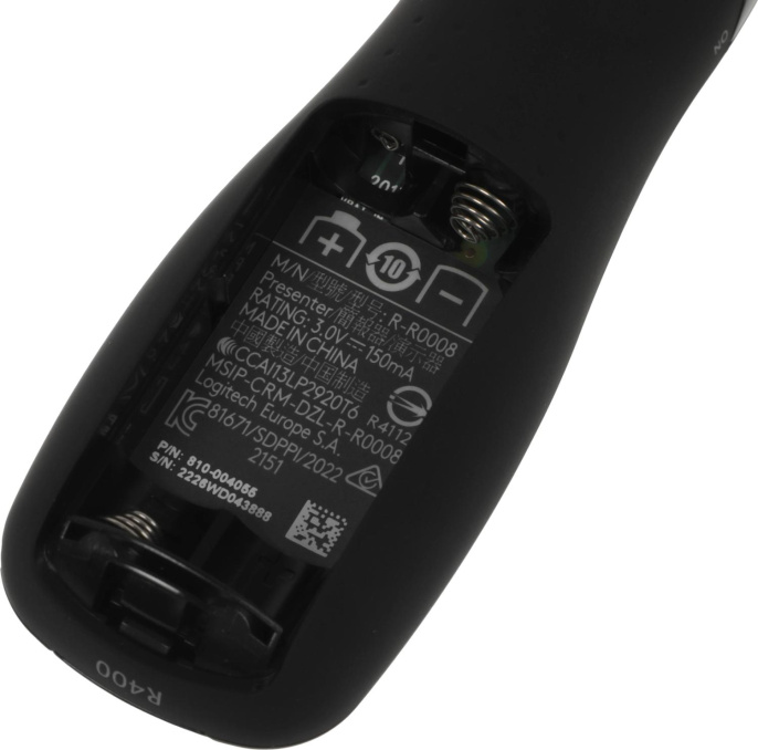 Презентер Logitech R400 Radio USB 15м черный