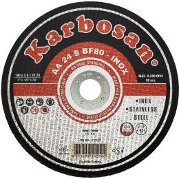 Диск отрезной по нержавеющей стали 180х3х22 мм INOX Karbosan KAR-910210
