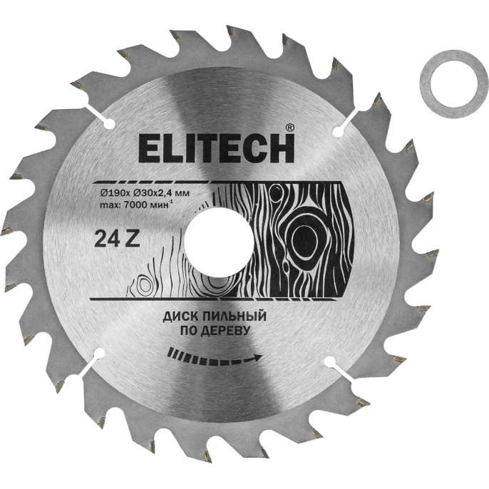 Диск пильный Elitech 1820.054200 (190мм, 24зуб, дерево) 187769