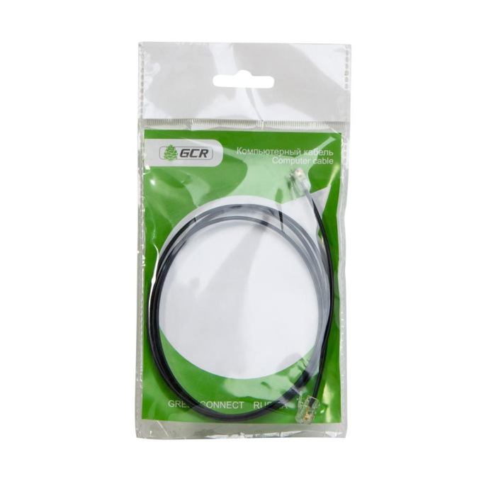 Greenconnect Телефонный шнур удлинитель для аппарата 2.0m GCR-TP6P4C2-2.0m, 6P4C джек 6p4c - jack 6p4c черный