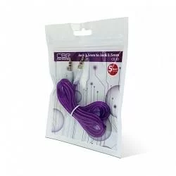 Кабель аудио CBR 3.5 jack (Shine) Purple, 1,5 м.