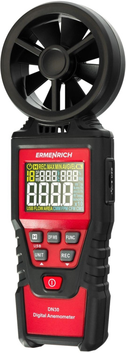 Анемометр-термометр Ermenrich Seek DN30 портативный крыльчатый красный/черный 82973