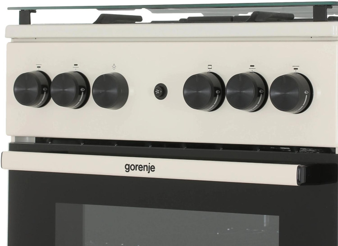 Плита Газовая Gorenje GG5A21BEF бежевый стеклянная крышка реш.чугун