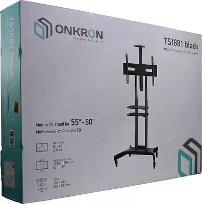 Подставка для телевизора Onkron TS1881 черный 50"-86" макс.105.9кг напольный мобильный