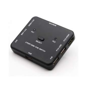 ORIENT HS21, HDMI KVM переключатель на 2 устройства, порты HDM + 2xUSB клавиатура+мышь , поддержка 4K@30Hz, кнопка переключения на корпусе, не требуется внешнее питание 31066