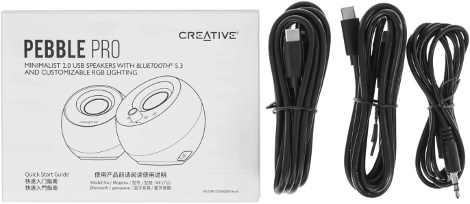 Колонки Creative Pebble Pro 2.0 черный 10Вт BT портативные