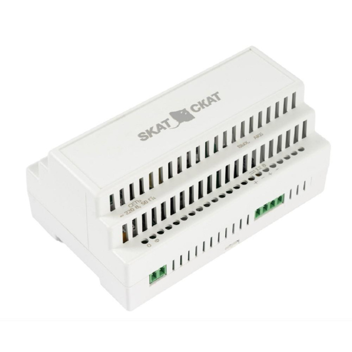 БАСТИОН SKAT-24-3.0 DIN СКАТ ИБП-24/3-DIN источник питания 24В 3А АКБ внешн. 1х12-17Ач, под DIN рейку 35 мм, МПТ 599