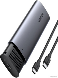 Бокс для накопителей M.2 Ugreen CM400 10902 интерфейс PCIe с поддержкой NVMe, до 2ТБ, подключение через USB 3.2 Gen2 Type-C (10 Гбит/с), корпус алюминий