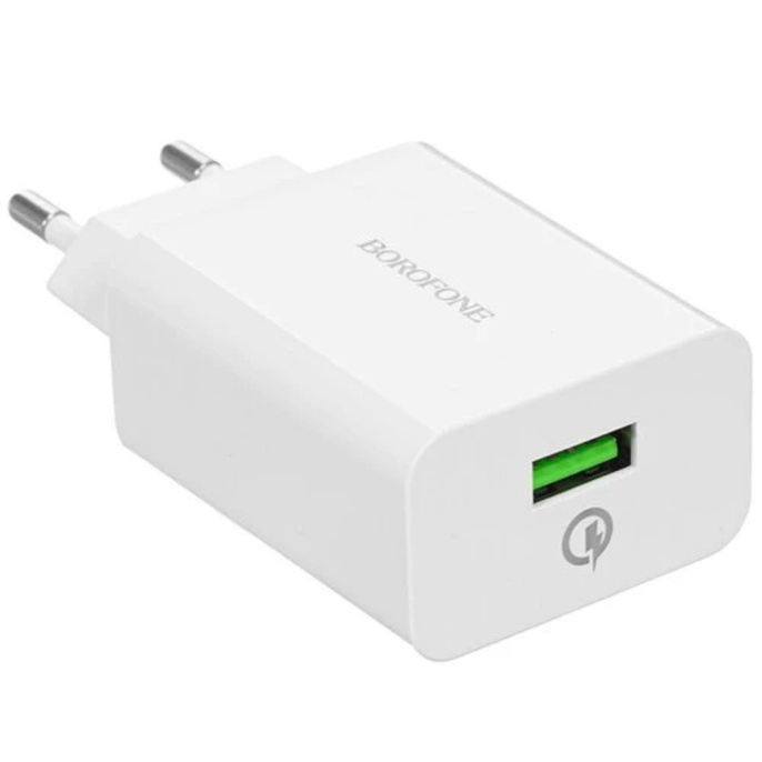 BOROFONE BA21A/ Сетевое ЗУ/ QC 3.0/ 1 USB/ Выход: 5V_9V_12V, 18W/ White (B-02067)