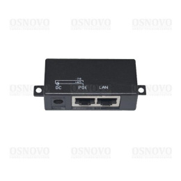Пассивный PoE-инжектор OSNOVO Midspan-1/P1 Пассивный PoE-инжектор/PoE-сплиттер. Предназначен для питания оконечных сетевых устройств. Напряжение PoE - до 57V конт. 4,5 + , 7,8 - . Fast Ethernet. Максимальный ток - 1A. По