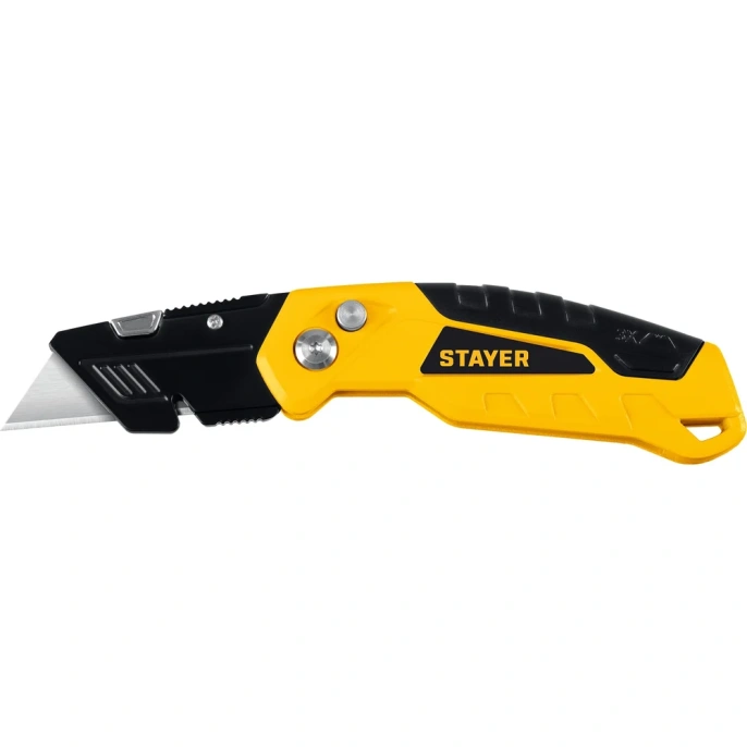 Универсальный металлический нож с трапециевидным лезвием STAYER Hercules-А24 0946
