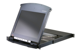 KVM консоль ATEN 17" 1-Local/Remote Share Access 16-Port Multi-Interface Cat 5 Dual Rail LCD KVM over IP switch KL1516AIM-AXA-RG