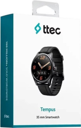 Умные часы в круглом металлическом корпусе с TFT-экраном диаметром 35 мм TTEC 2SW02 Tempus 35mm TFT Screen Circular Metal Casing Smart Watch. Цвет: черный