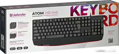 Клавиатура Defender Atom HB-546 Black USB 104КЛ 45546