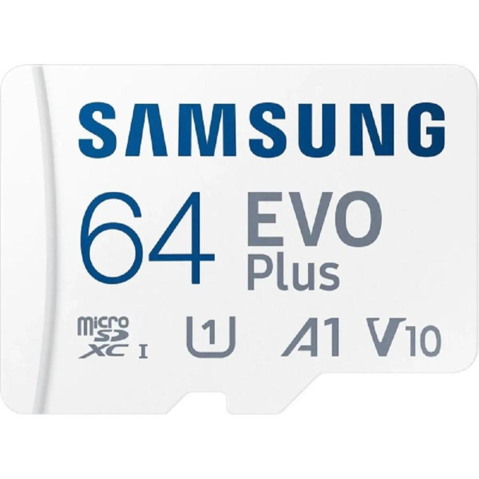 MicroSD 64GB Samsung Class 10 Evo Plus U1 R/W 160 MB/s + SD адаптер