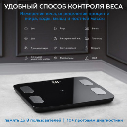Весы напольные электронные Scarlett SC-BS33ED46 макс.150кг черный