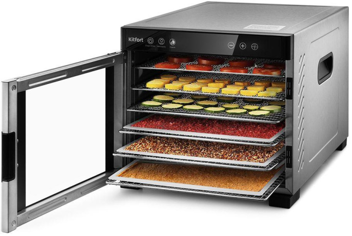 Сушилка для овощей и фруктов KITFORT KT-1916,  черный,  6 поддонов