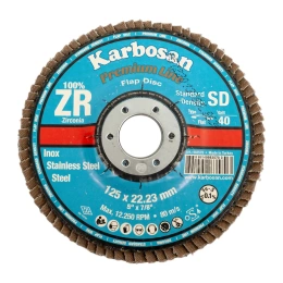 Круг лепестковый торцевой, прямой, цирконат 100% 125х22.2 мм, P-40 ABRAFORM AF-FLAP-FT-125-P40-ZR100