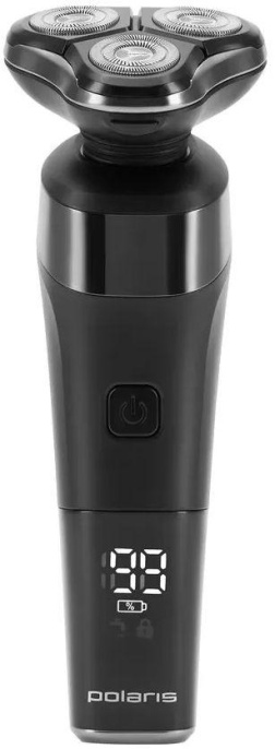 Бритва роторная Polaris PMR 0308RC реж.эл.:3 питан.:элек.сеть/аккум. черный
