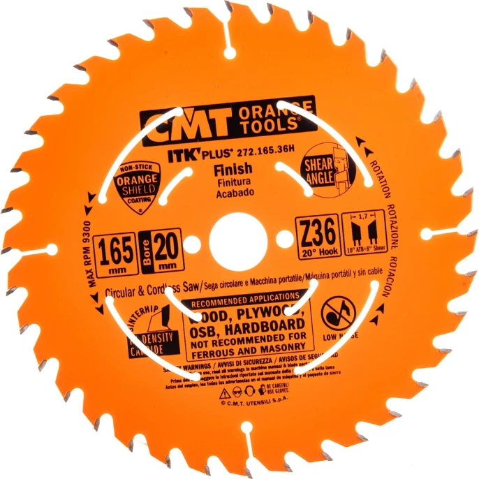 Диск пильный по дереву (165х20/15,87х1,7/1,1 мм; Z36) CMT 272.165.36H