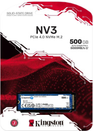 SSD накопитель Kingston NV3 SNV3S/500G 500ГБ, M.2 2280, PCIe 4.0 x4, NVMe, M.2