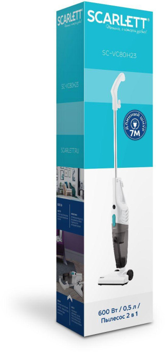 Ручной пылесос (handstick) Scarlett SC-VC80H23, 600Вт, белый/черный