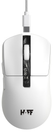 Мышь HAFF NovaPulse MS-GM200WR беспроводная: радио+BT+USB, 6 клавиш, RGB-подсветка, сенсор PixArt PAW3311, DPI: 12000, аккумулятор 400mAh, кабель 1.6 м плетеный TypeC, 78gr, цвет: черный/серый