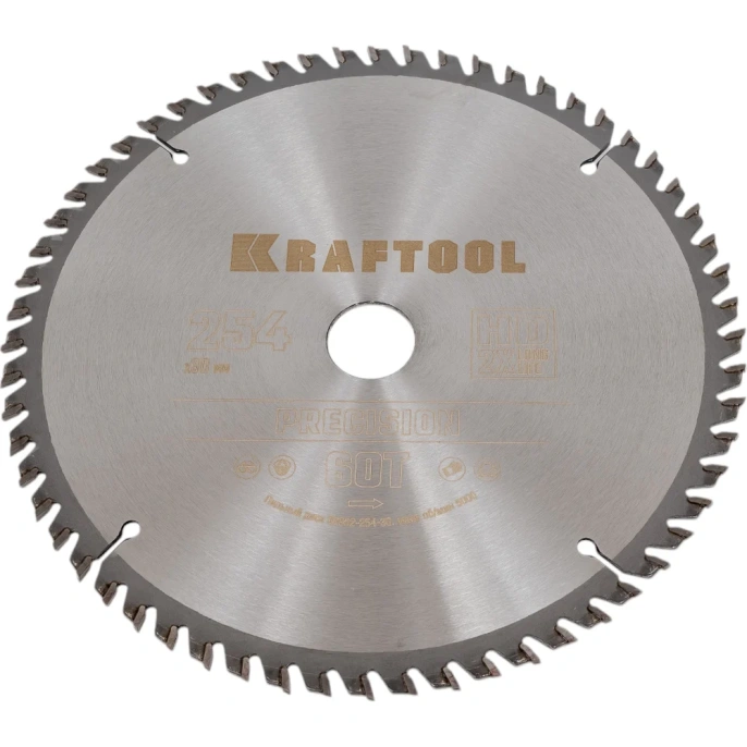 Диск пильный по дереву KRAFTOOL Precission 254x30 мм, 60Т 36952-254-30